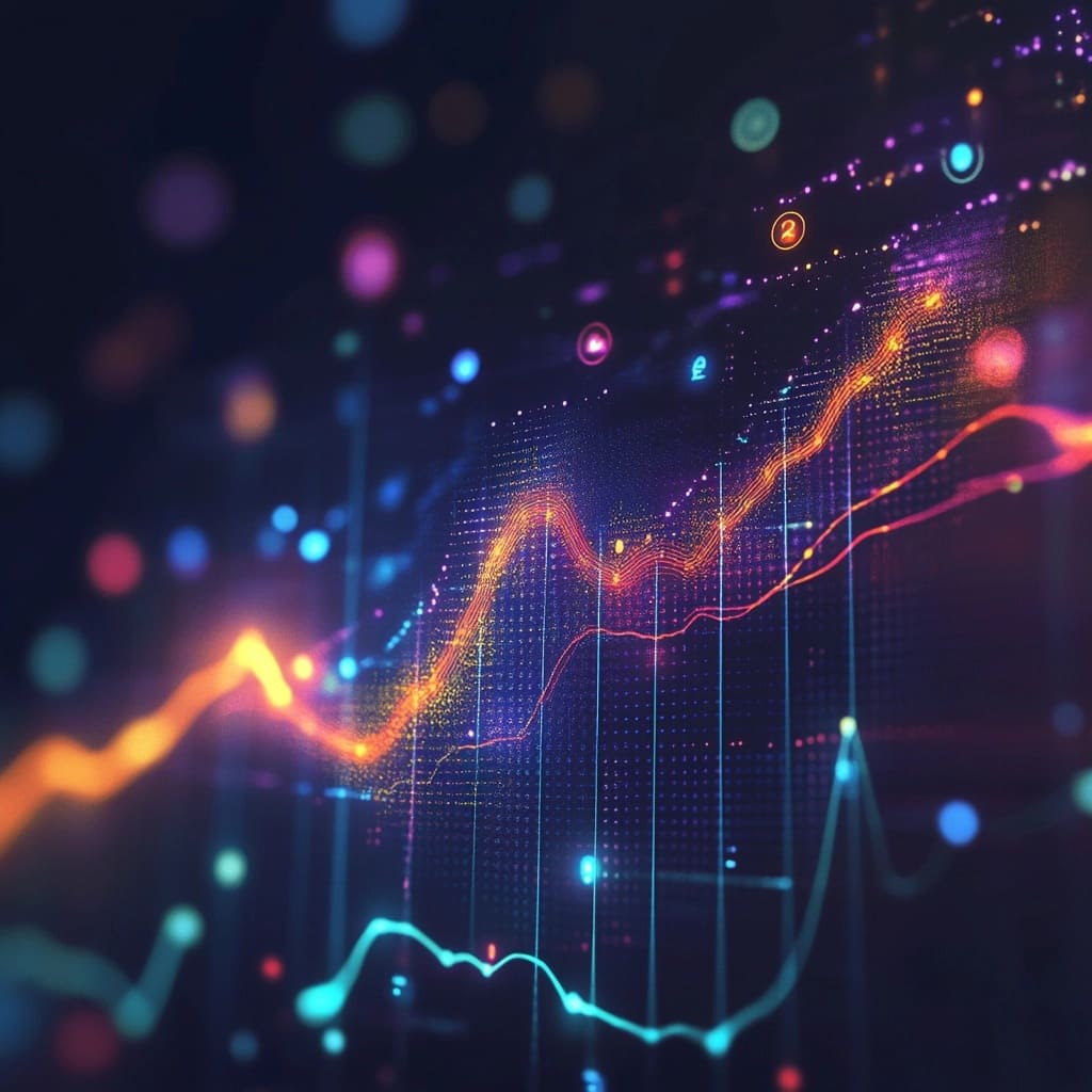 Gráfico financiero con trading impulsado por IA